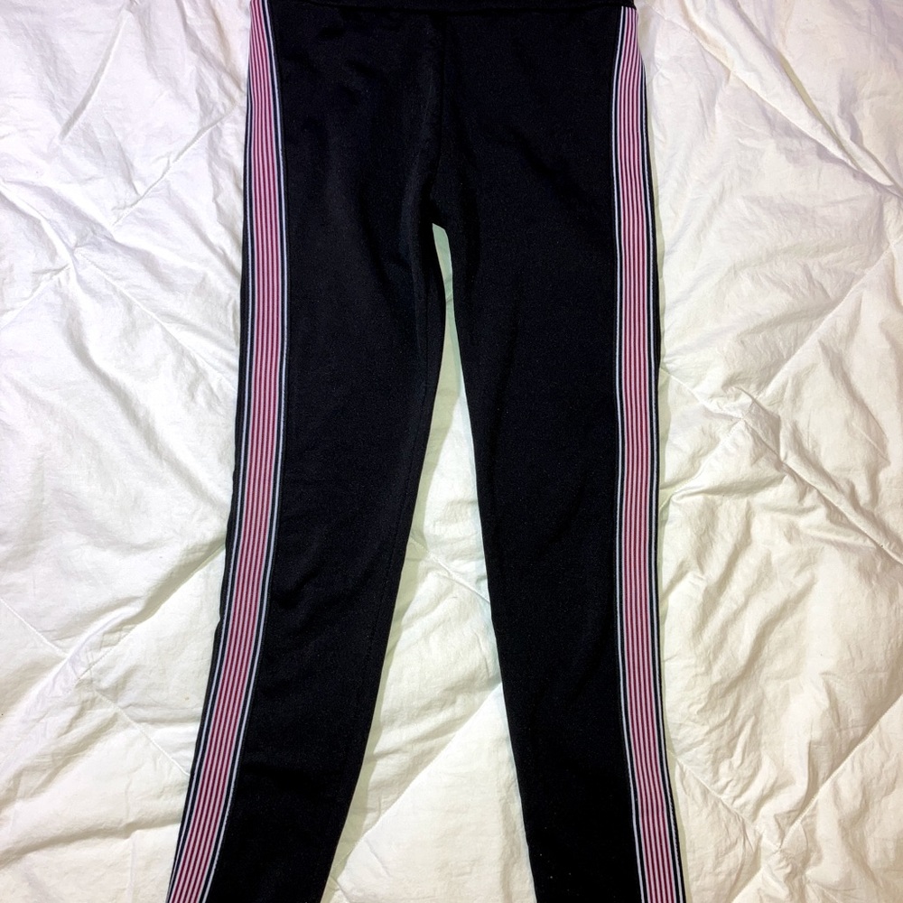 Black leggings with red white and blue stripes